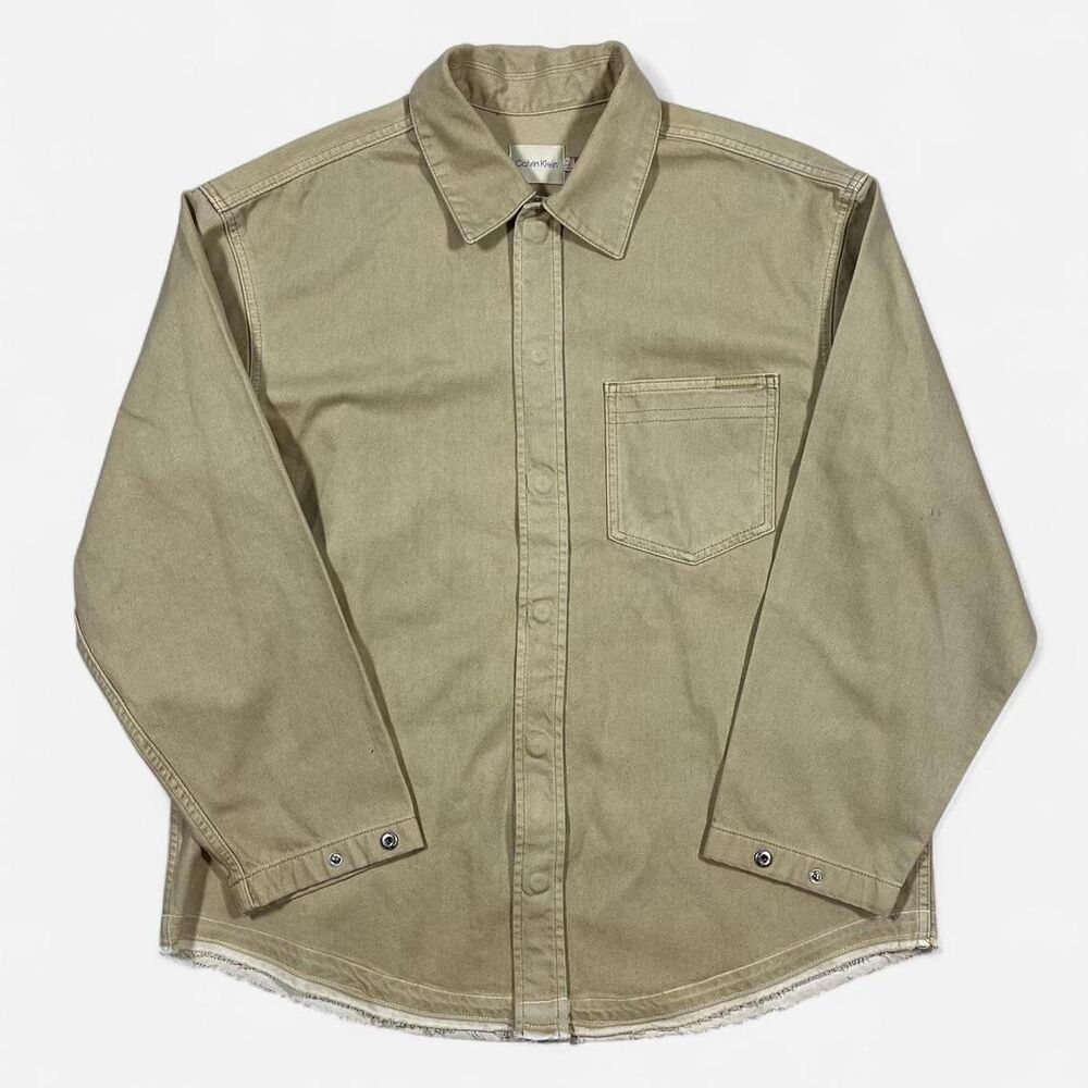 Calvin-klein Women's Tan and Cream Shirt